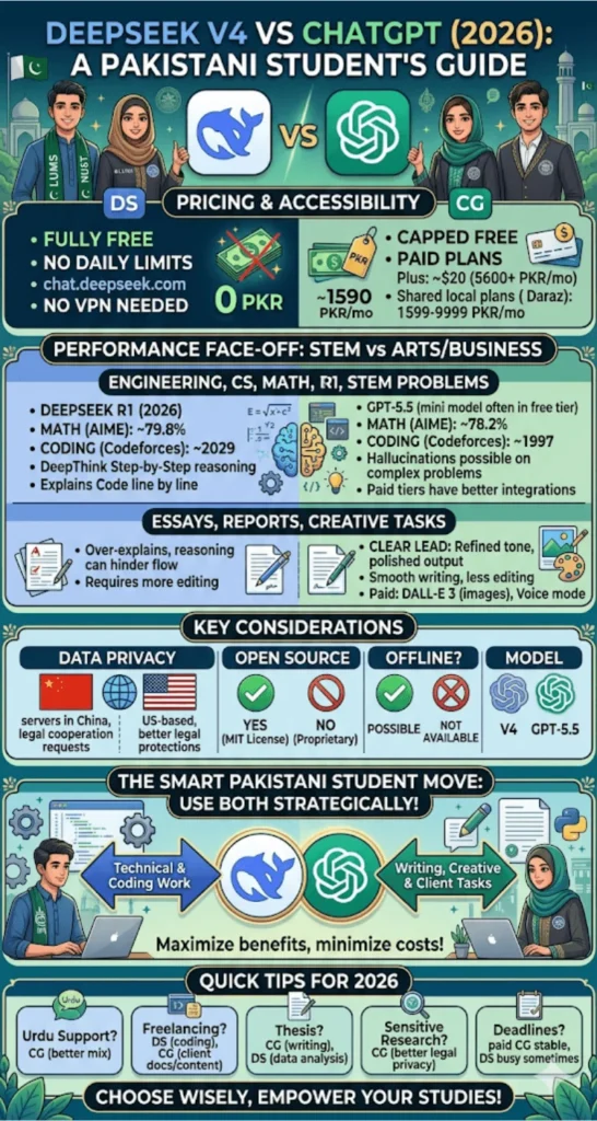 DeepSeek vs ChatGPT In 2026 Which AI Is Better For Pakistani Students?