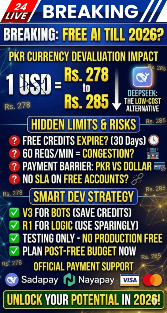 DeepSeek API Free Tier Limits Explained For Pakistani Developers 2026