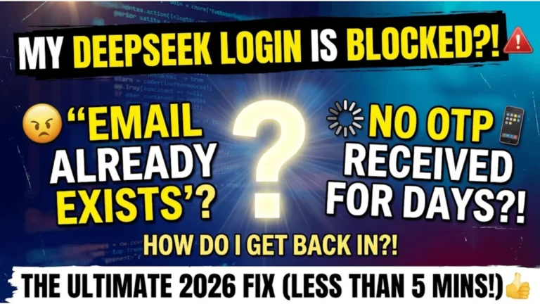 DeepSeek Login Problems 2026 Fix "Email Already Exists" and OTP Not Received Errors