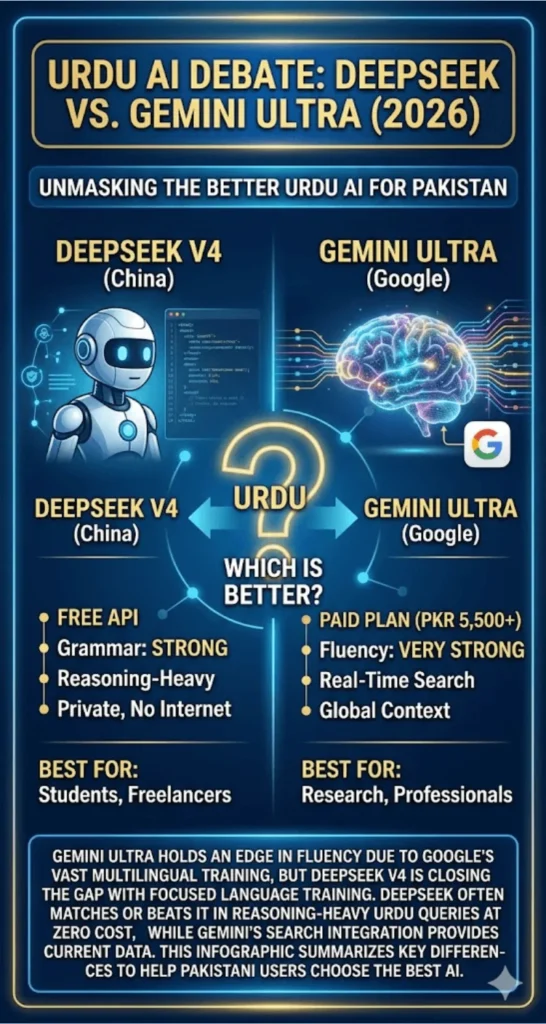 DeepSeek vs Gemini Ultra Which AI Gives Better Urdu Answers 2026