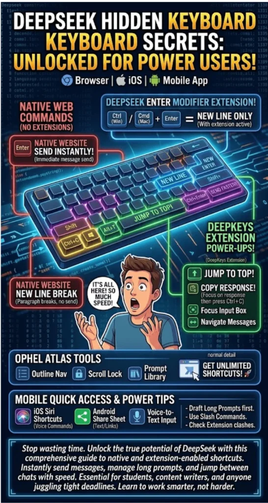 DeepSeek Keyboard Shortcut Commands Complete List for Power Users